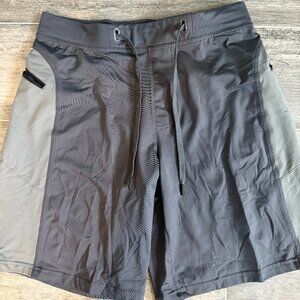 Hylete Workout Shorts above knee length